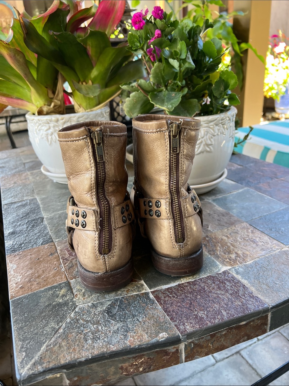 Frye Phillips Studded Harness Ankle Boots in Taupe 8 - Picture 2 of 6